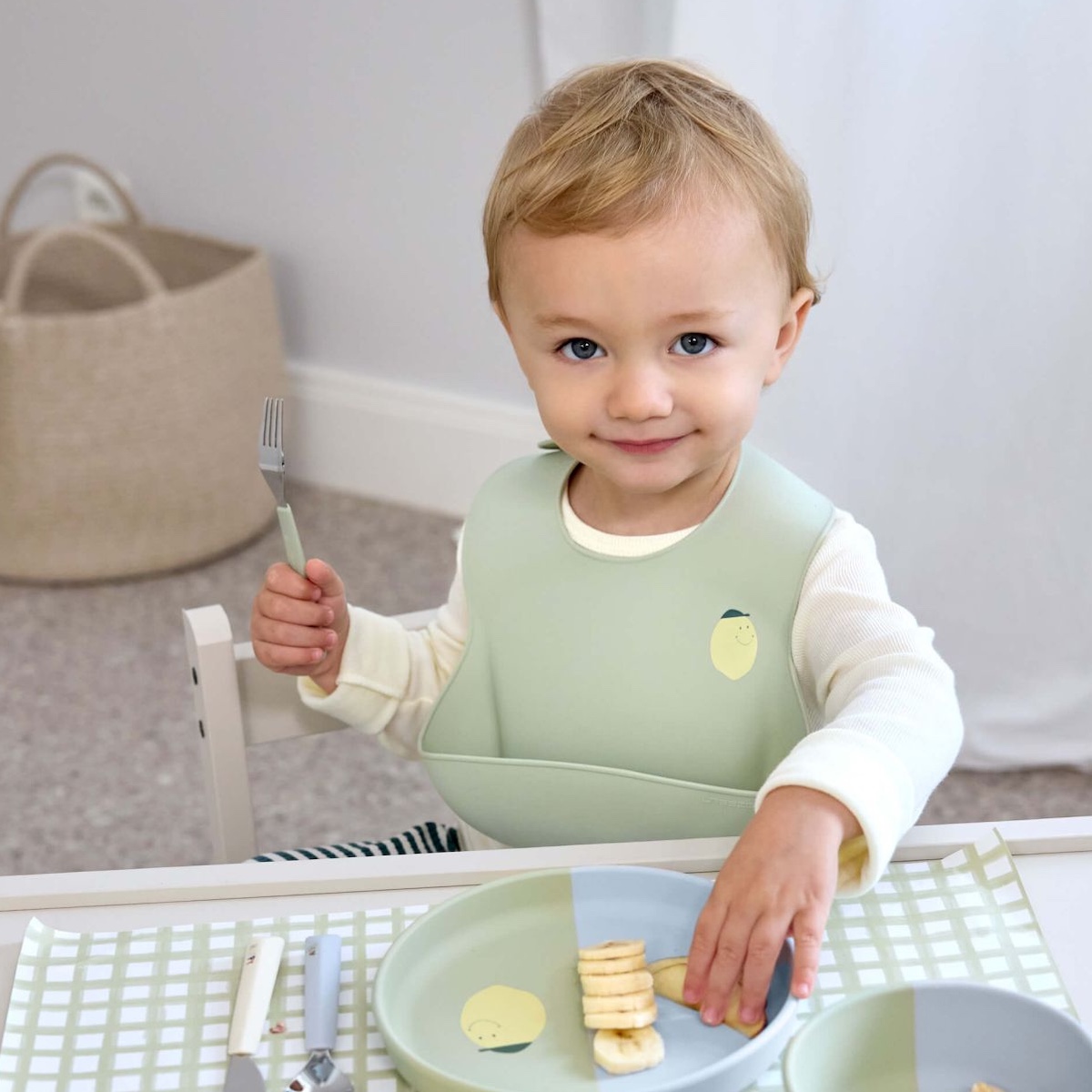 Bavoir Silicone Happy Fruits Lemon Laessig