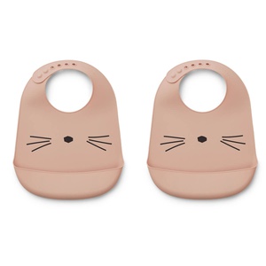 Bavoir silicone-par 2 TILDA Liewood Cat rose