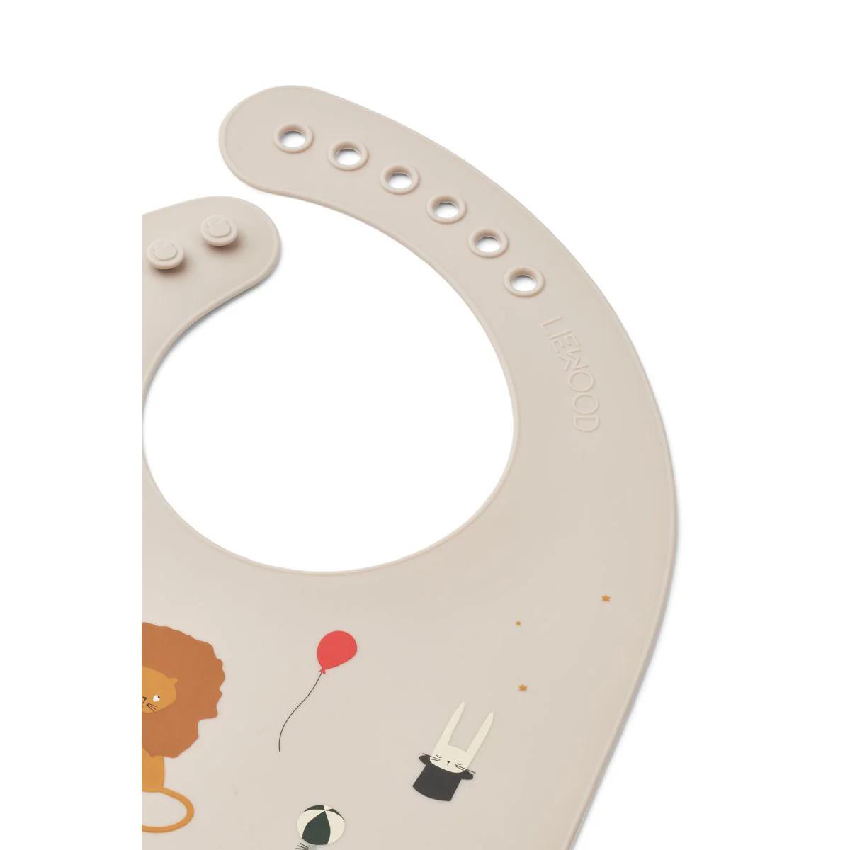 Bavoir silicone-par 2 TILDA Liewood Circus sandy