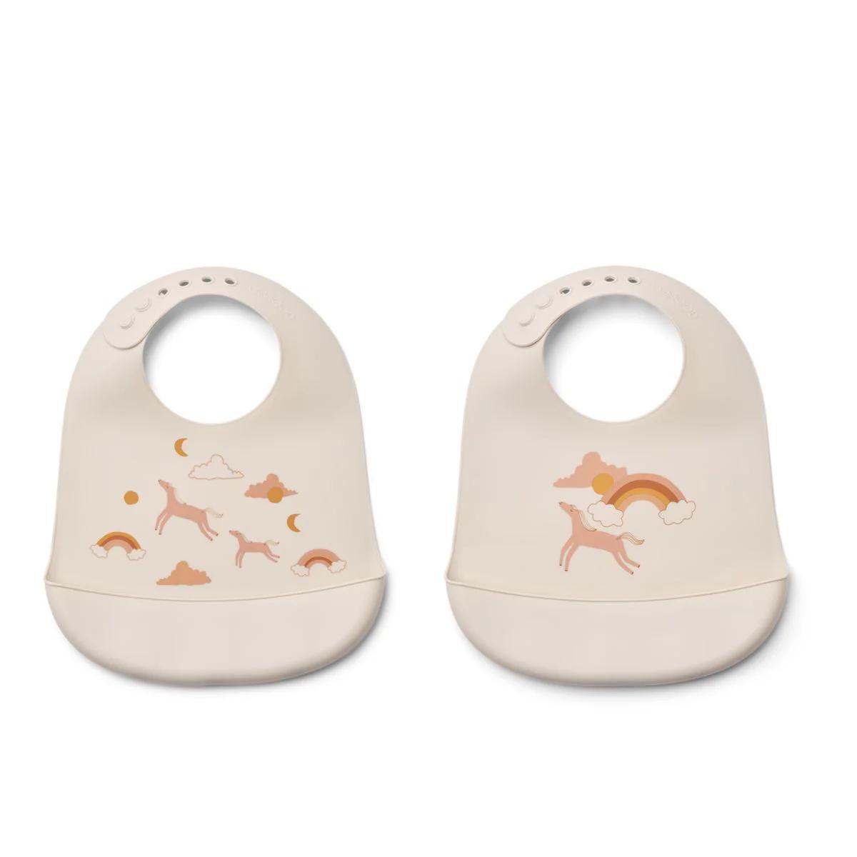 Bavoir silicone-par 2 TILDA Liewood Dream ecru