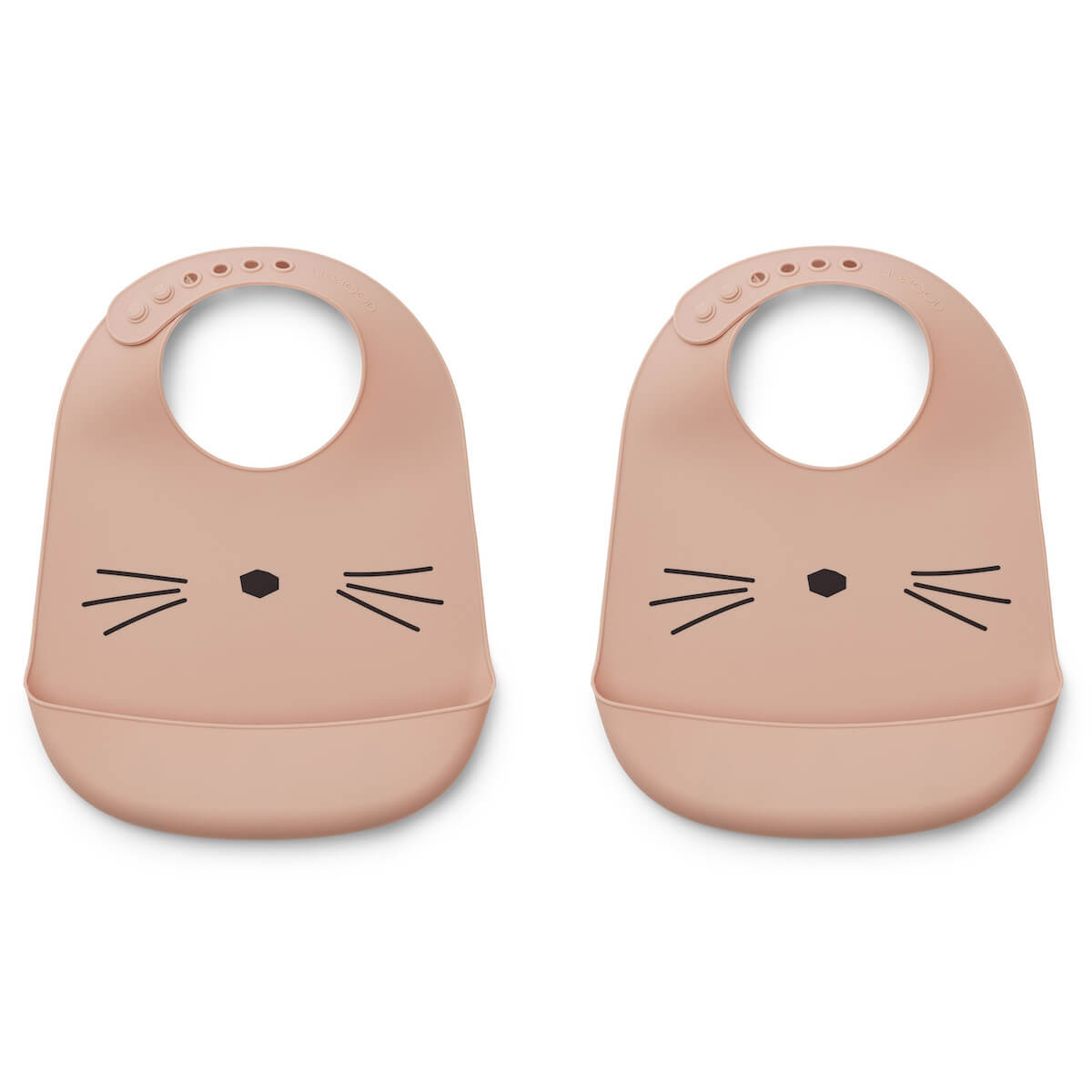 Bavoir silicone-par 2 TILDA RAINBOW Liewood cat rose