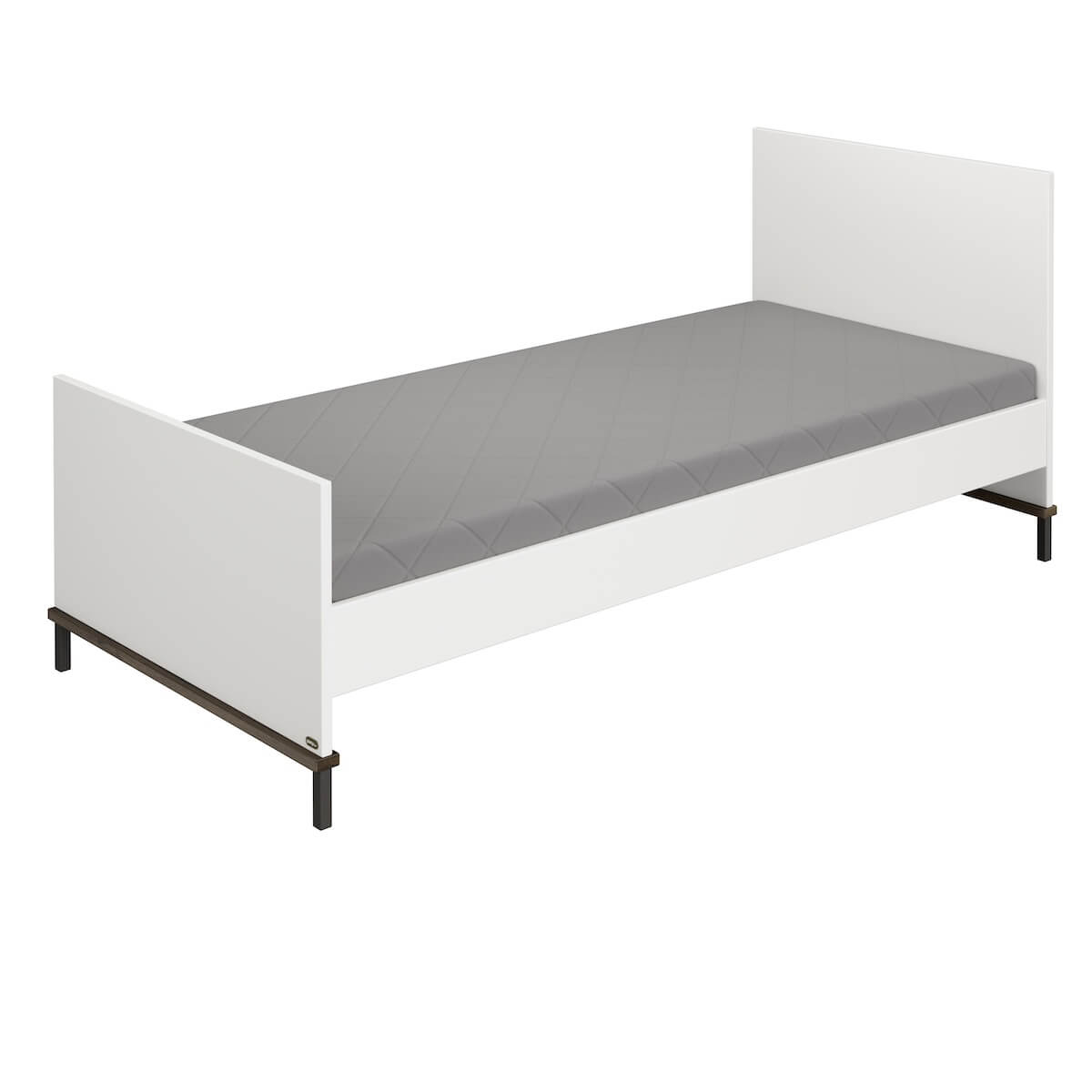 Bed 90x200cm 207,2x96,1x90,7cm LOVELY ALIV Yuny by Paidi off-white dark-walnut