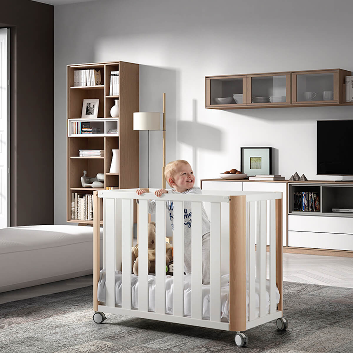 Berceau 60x120cm avec coussins DOCO Cotinfant blanc-naturel