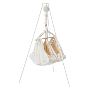 Berceau à ressort jumeaux avec moteur-support Membantu Basic blanc-natur