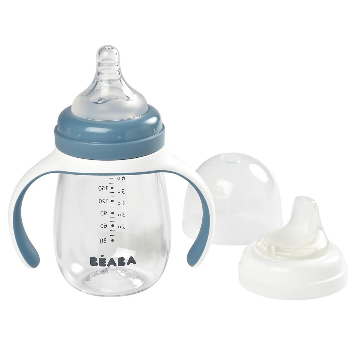 Biberon d’apprentissage 210ml 2EN1 Beaba windy blue