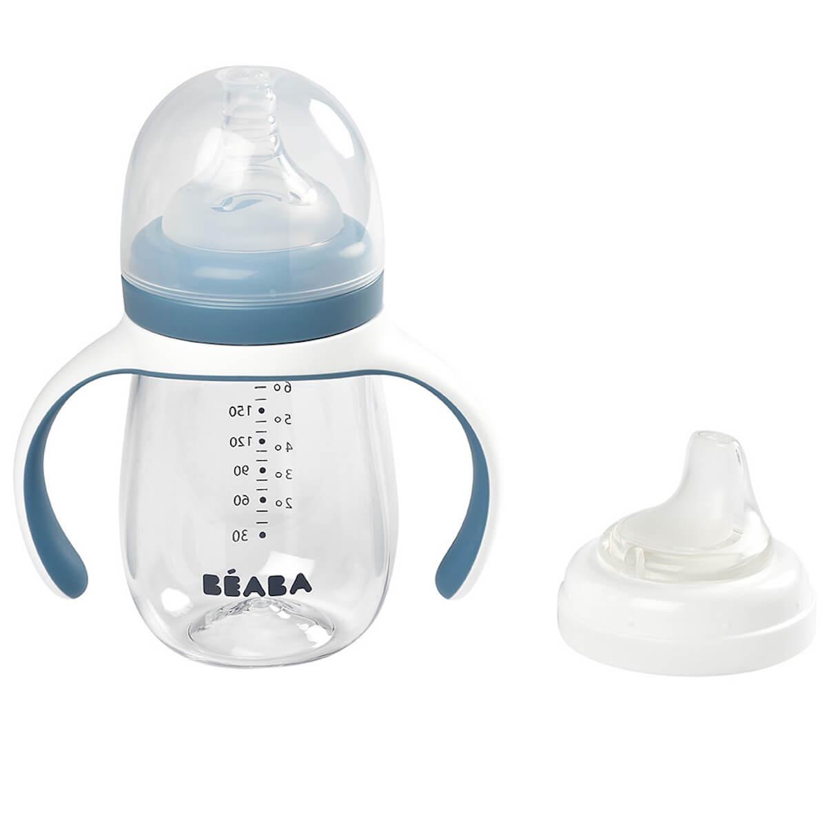 Biberon d’apprentissage 210ml 2EN1 Beaba windy blue