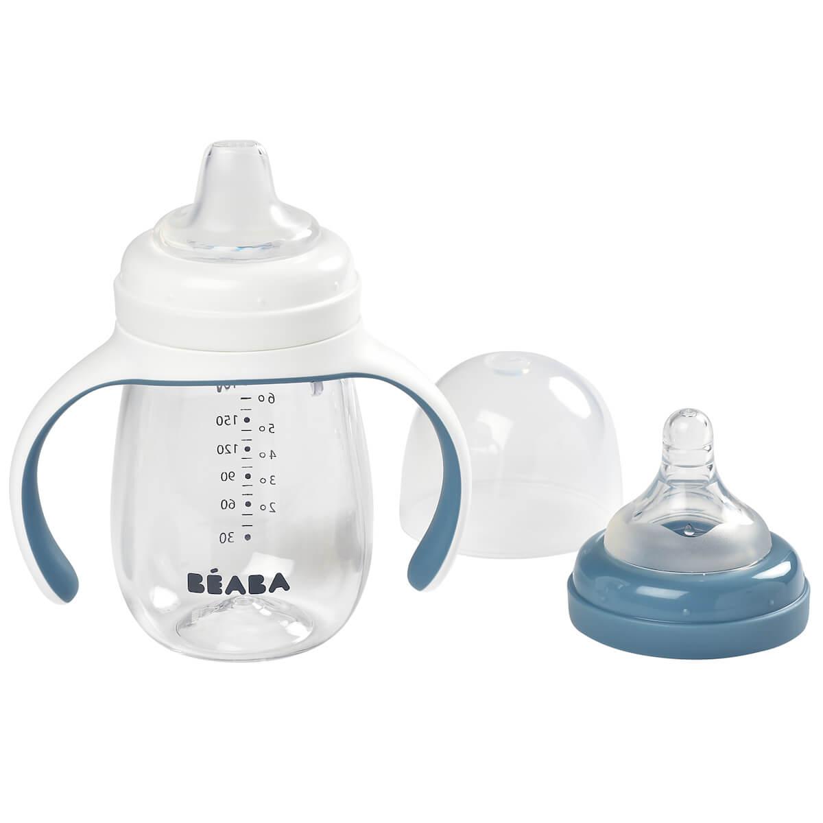 Biberon d’apprentissage 210ml 2EN1 Beaba windy blue