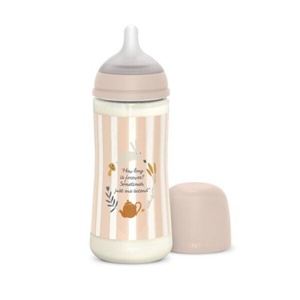 Biberón Poliamida 360ml Wonderland Rayas Rosa Suavinex