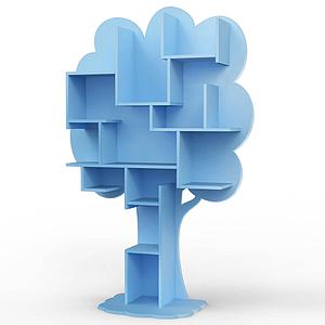 Bibliothèque arbre LOUANE Mathy by Bols bleu azur