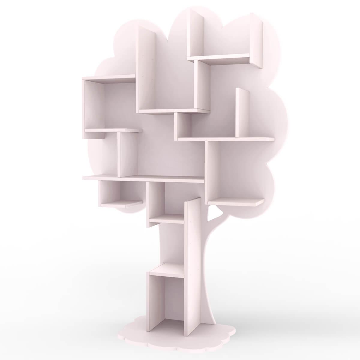 Bibliothèque arbre LOUANE Mathy by Bols rose poudré