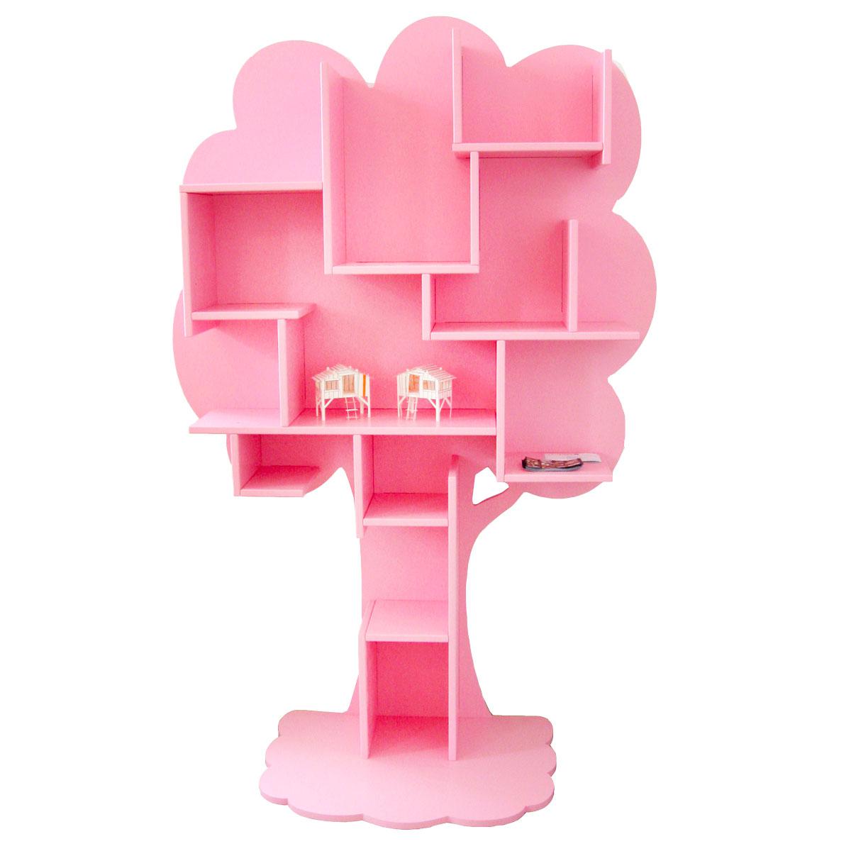 Bibliothèque arbre LOUANE Mathy by Bols rose très clair