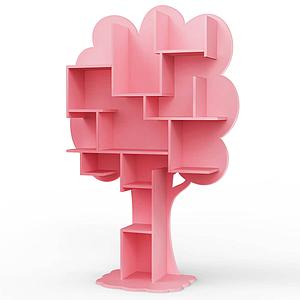 Bibliothèque arbre LOUANE Mathy by Bols rose très clair