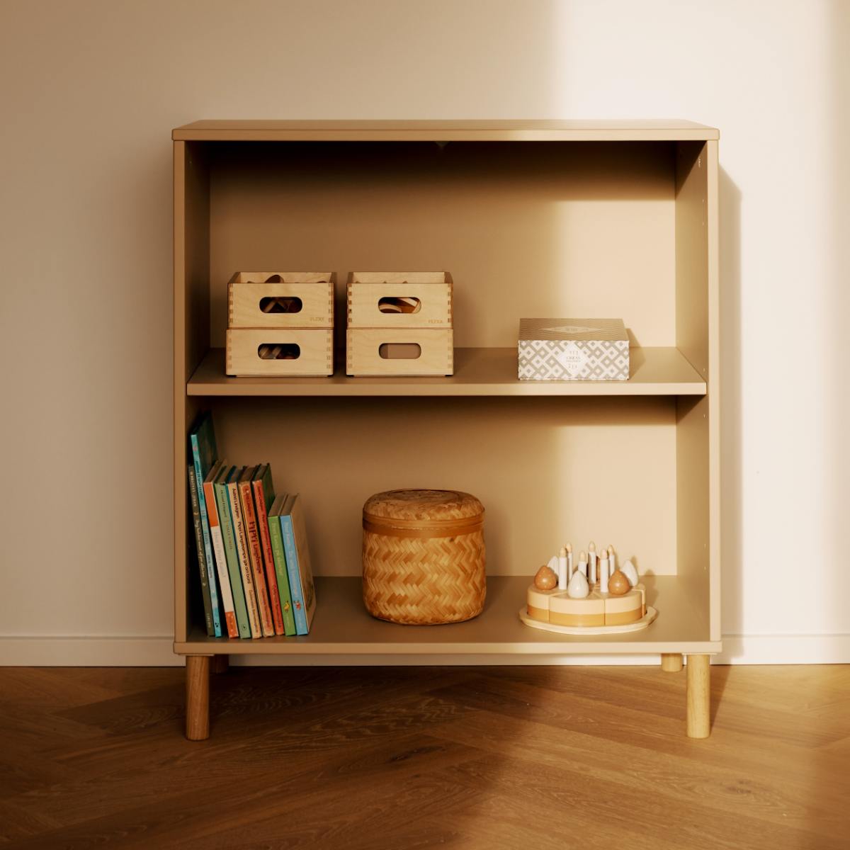 Bibliothèque avec pied 1 tablette SAGA Flexa oat oak