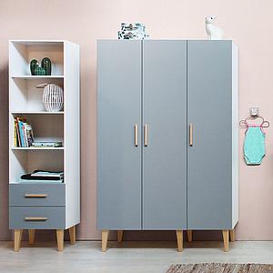 Bibliothèque EMMA Bopita blanc-gris