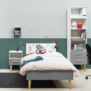 Bibliothèque EMMA Bopita blanc-gris