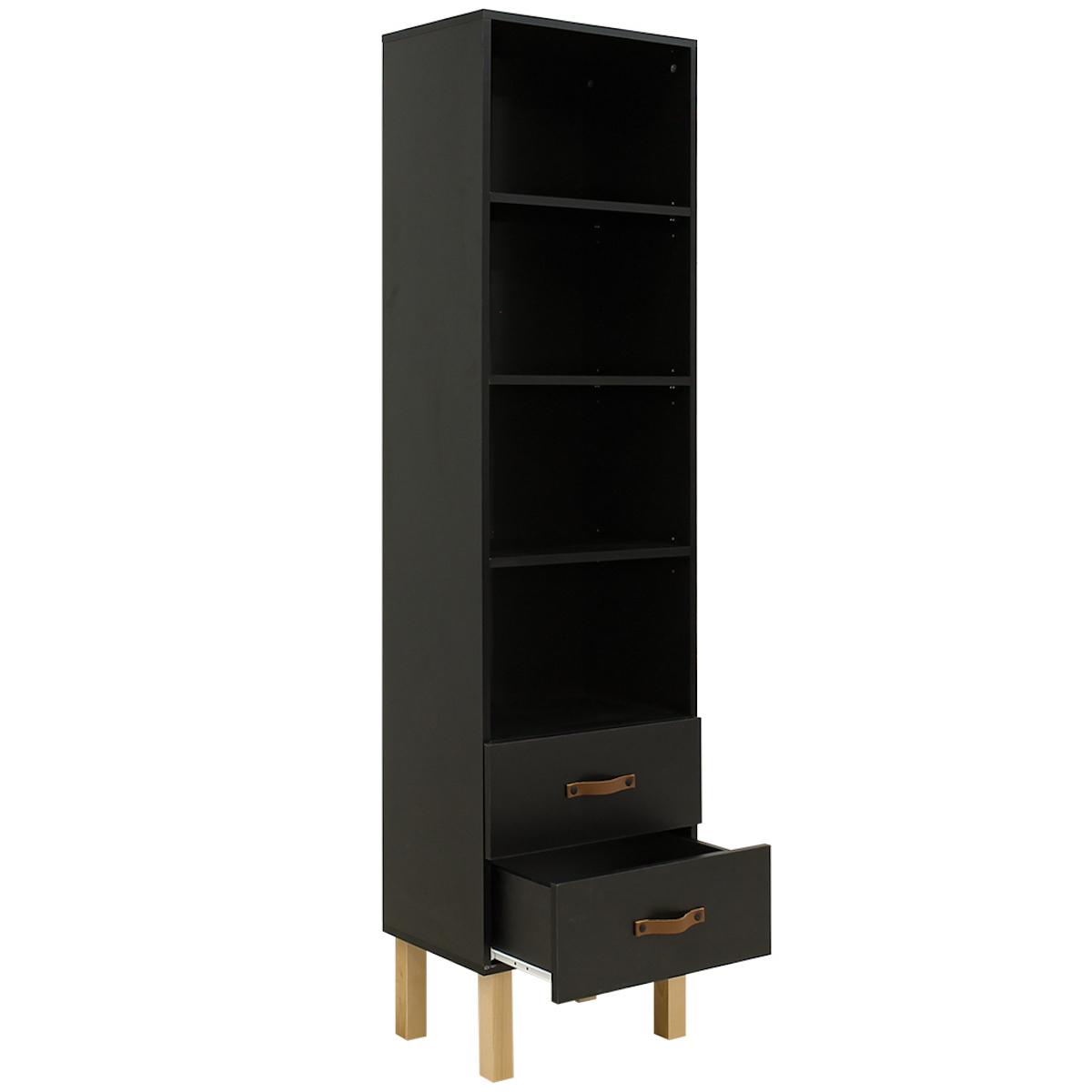 Bibliothèque FLORIS Bopita Noir Mat-Naturel