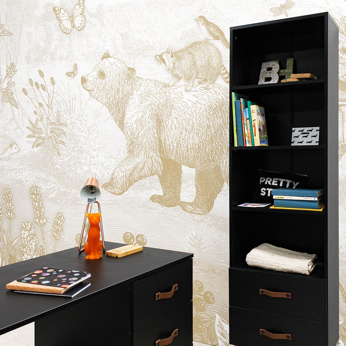 Bibliothèque FLORIS Bopita Noir Mat-Naturel