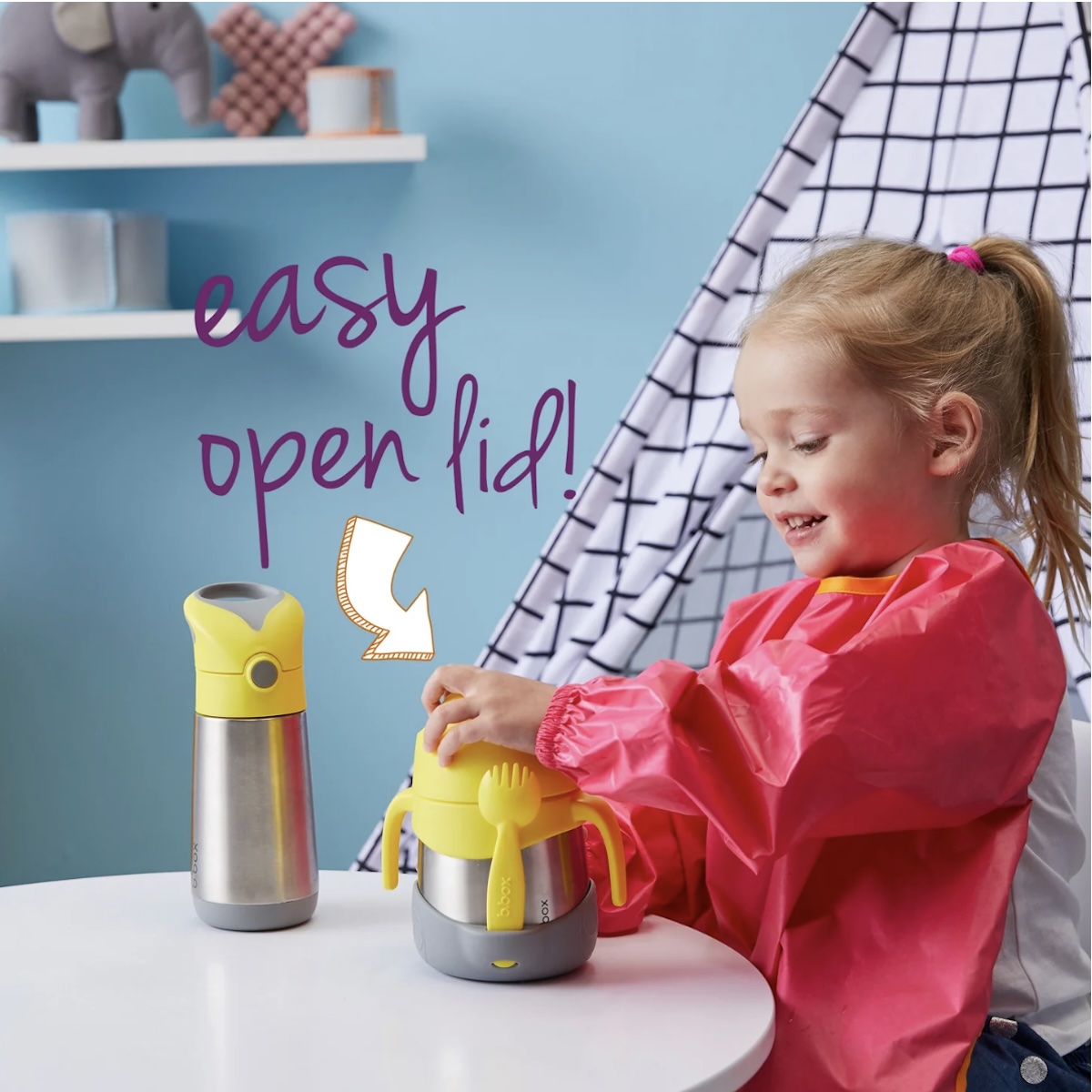 Boite à repas isotherme evolutive avec fourchette indigo rose b.box