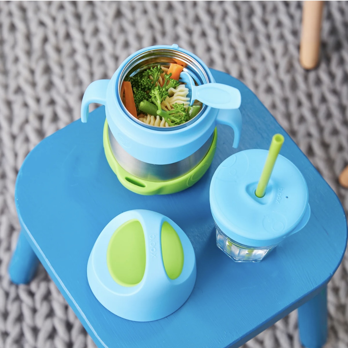 Boite à repas isotherme evolutive avec fourchette indigo rose b.box