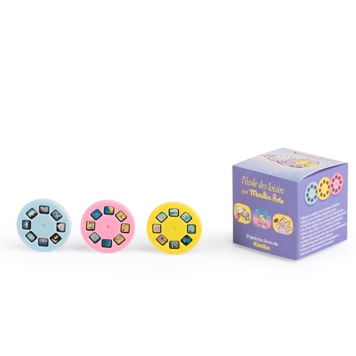 Boîte de 3 disques pour lampe Croque-Bisous ECOLE DES LOISIRS Moulin Roty