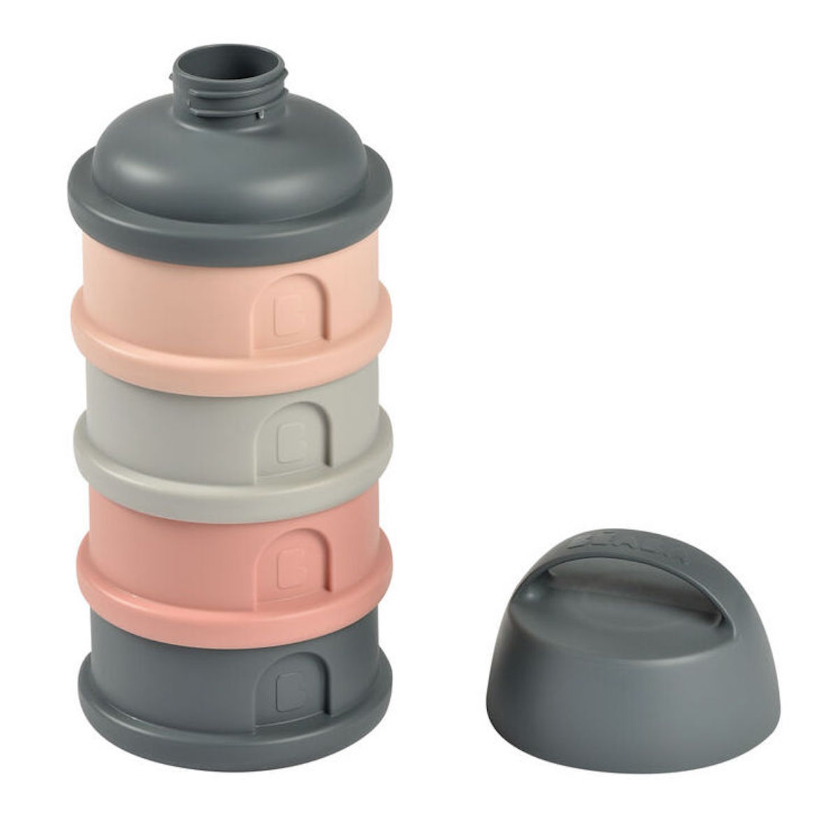 Boîte doseuse 4 compartiments Beaba Mineral grey pink