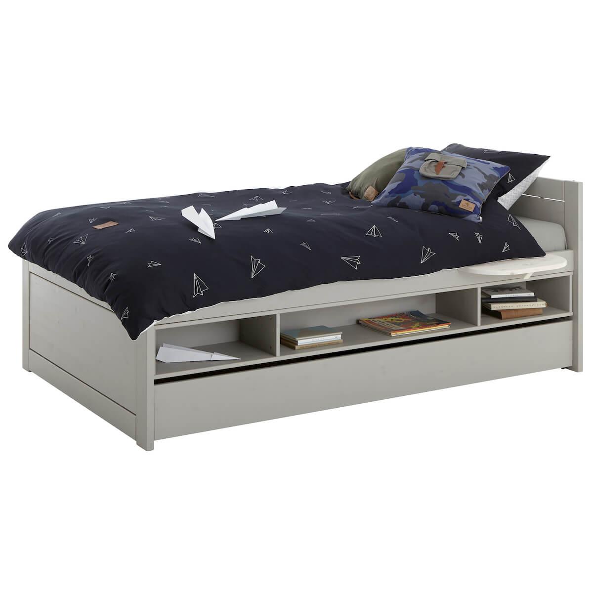 Boîte rangement lit stockage 90/120cm Lifetime gris