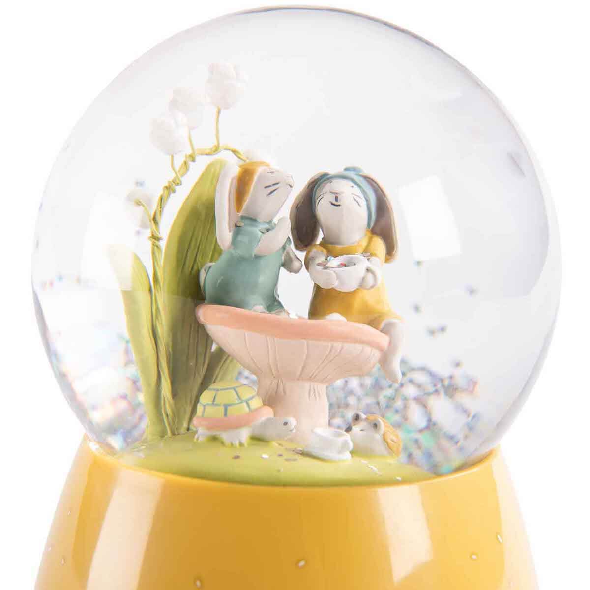 Boule à neige musicale TROIS PETITS LAPINS Moulin Roty