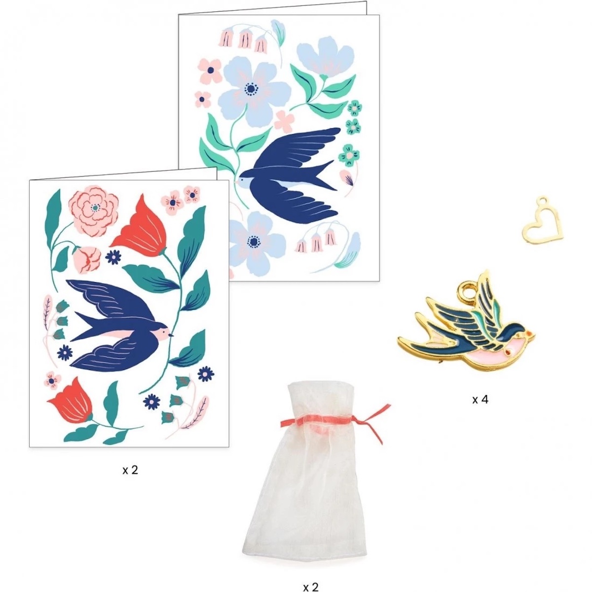 Bracelets d'amitié à créer RUBANS OISEAUX Djeco