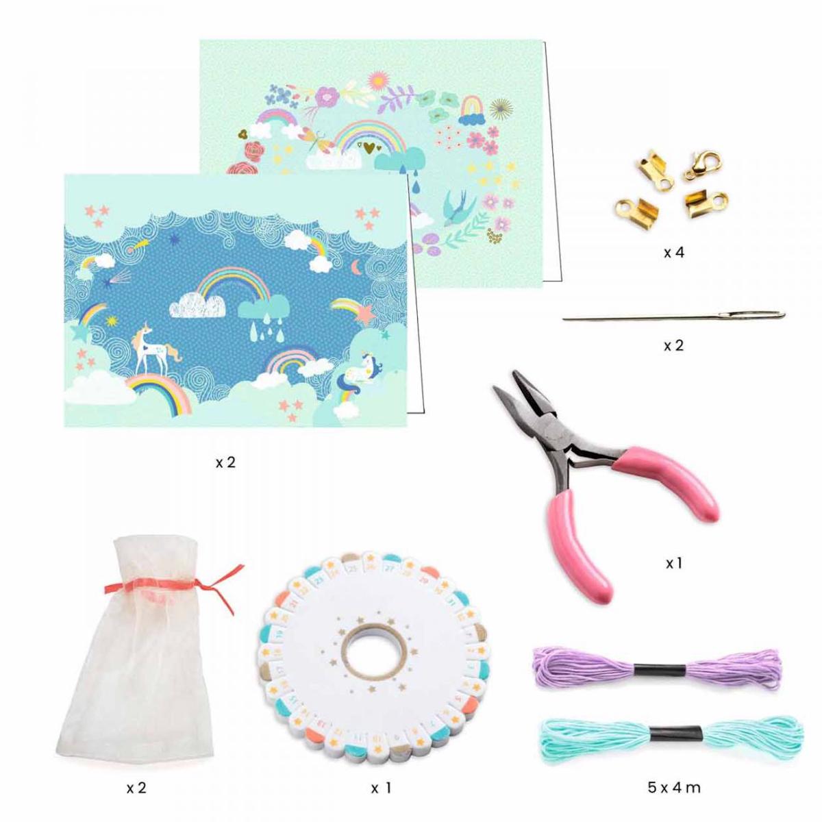 Bracelets d'amitié Kumihimo Arc-en-ciel Djeco