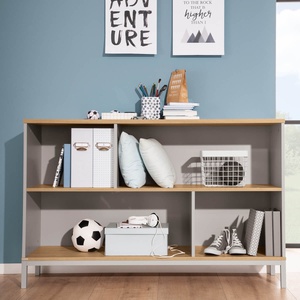 Buffet 4 compartiments ouverts BENNE Paidi Chêne Montana gris ardoise