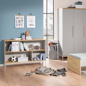Buffet 4 compartiments ouverts BENNE Paidi Chêne Montana gris ardoise