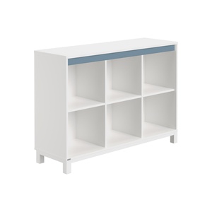 Buffet 6 compartiments ouverts OLLI Paidi blanc bleu mat