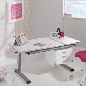 Bureau 130x70cm DIEGO GT Paidi Argent-blanc