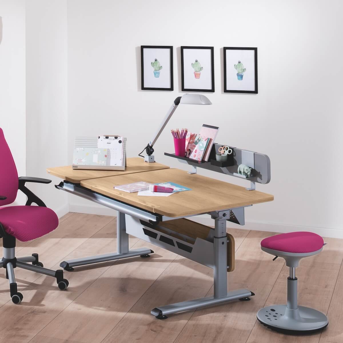 Bureau 130x70cm DIEGO GT Paidi Argent-chêne Nebraska