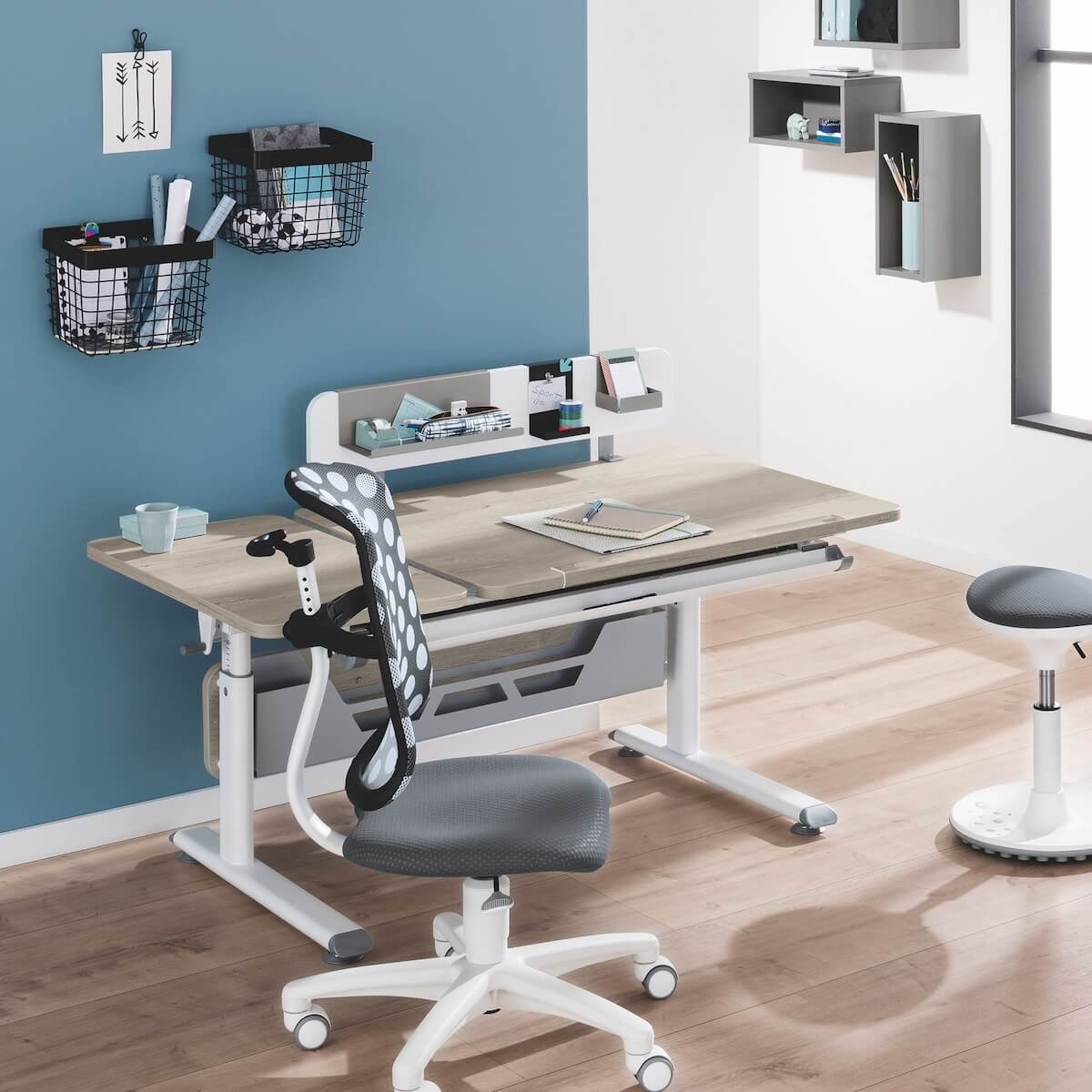Bureau 130x70cm DIEGO GT Paidi Blan-chêne nautique