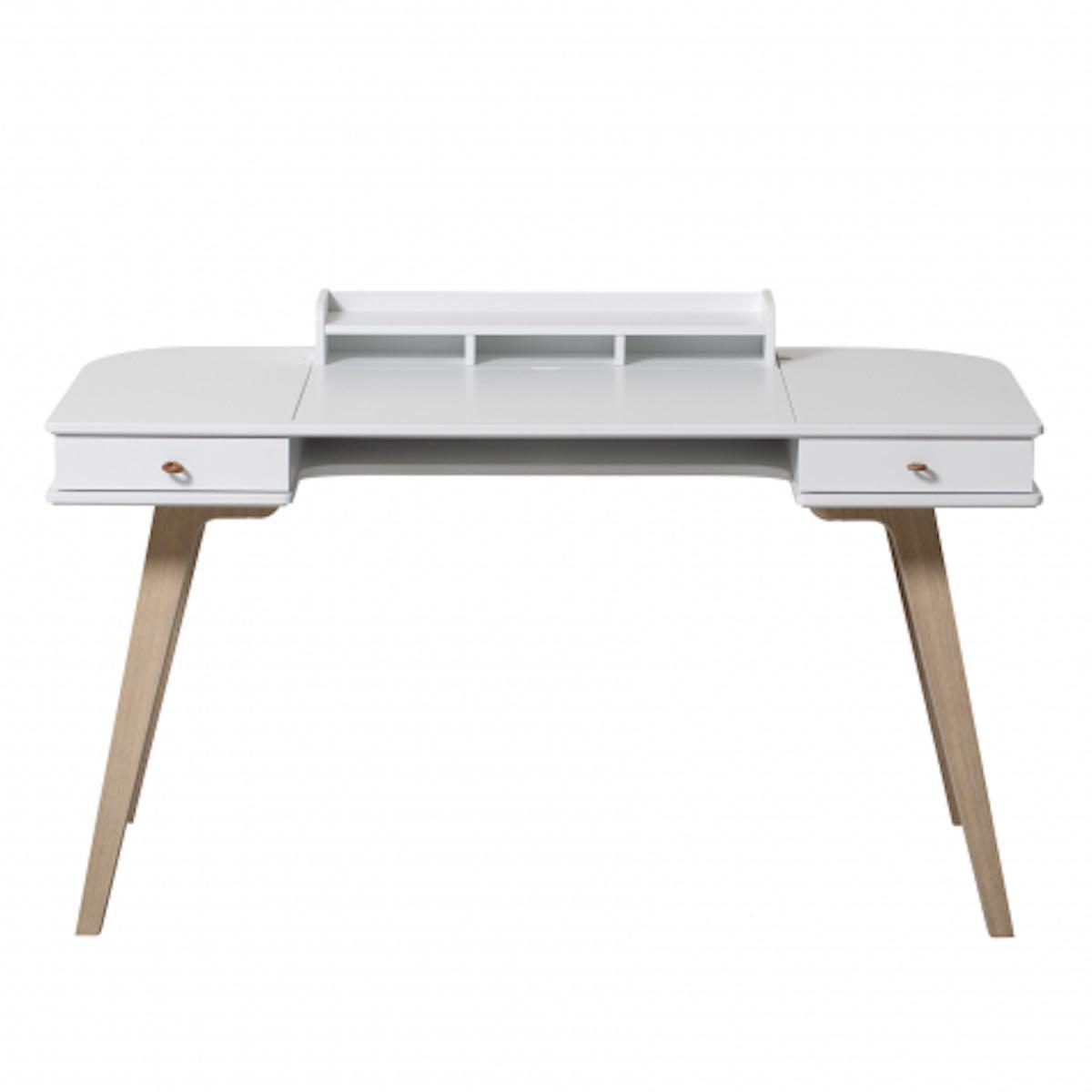 Bureau 66cm WOOD Oliver Furniture blanc-chêne