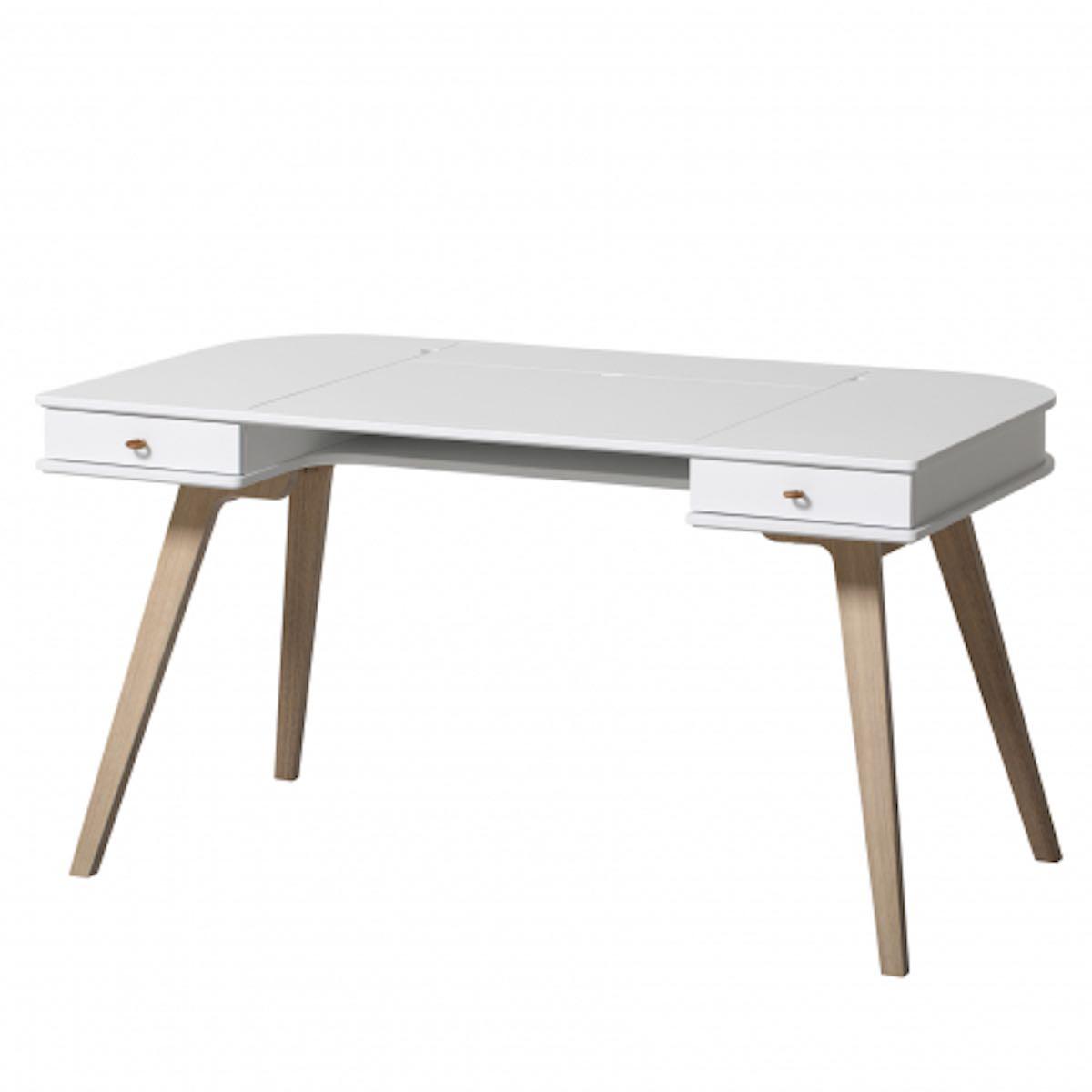 Bureau 66cm WOOD Oliver Furniture blanc-chêne