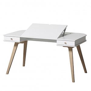 Bureau 66cm WOOD Oliver Furniture blanc-chêne