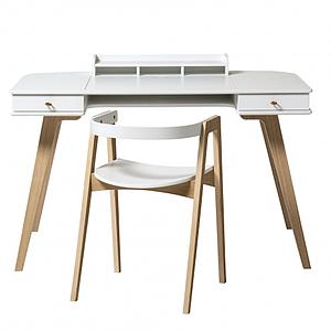 Bureau-chaise 66cm WOOD Oliver Furniture blanc-chêne