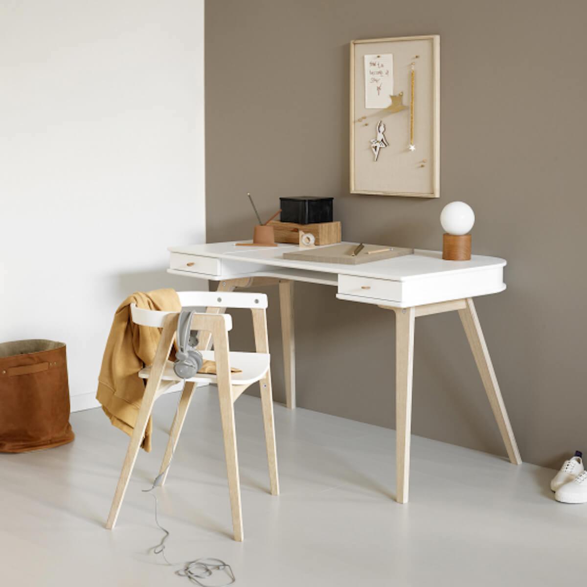 Bureau-chaise 72,6 cm WOOD Oliver Furniture blanc-chêne