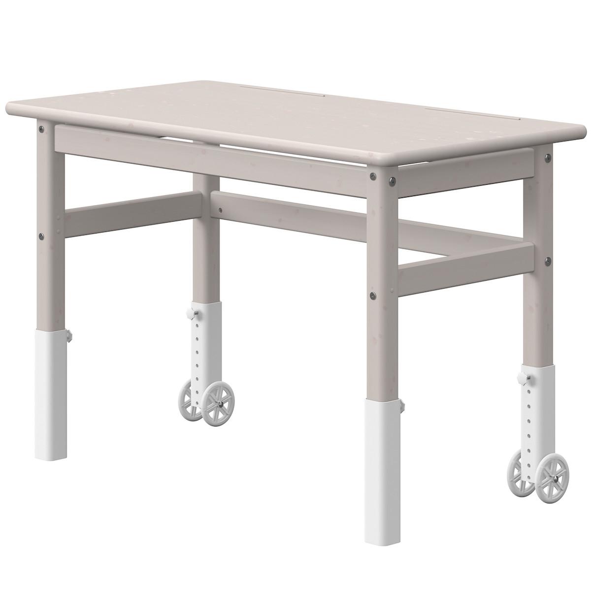 Bureau enfant escamotable plateau inclinable CLASSIC Flexa blanc-grey washed