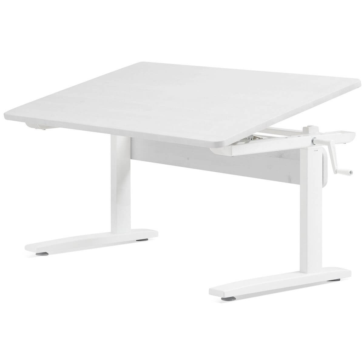 Bureau enfant réglable blanchi/métallique FLEXA