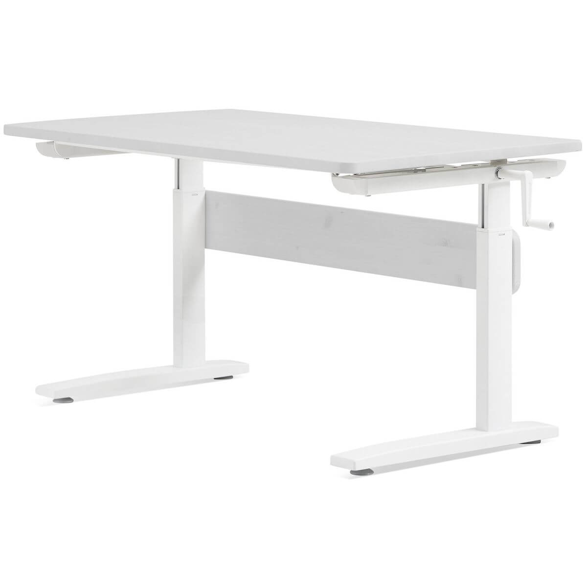 Bureau enfant réglable blanchi/métallique FLEXA