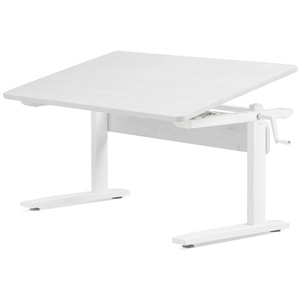 Bureau enfant réglable blanchi/métallique FLEXA