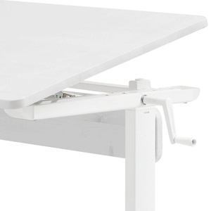 Bureau enfant réglable blanchi/métallique FLEXA