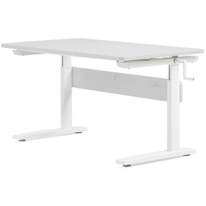 Bureau enfant réglable blanchi/métallique FLEXA