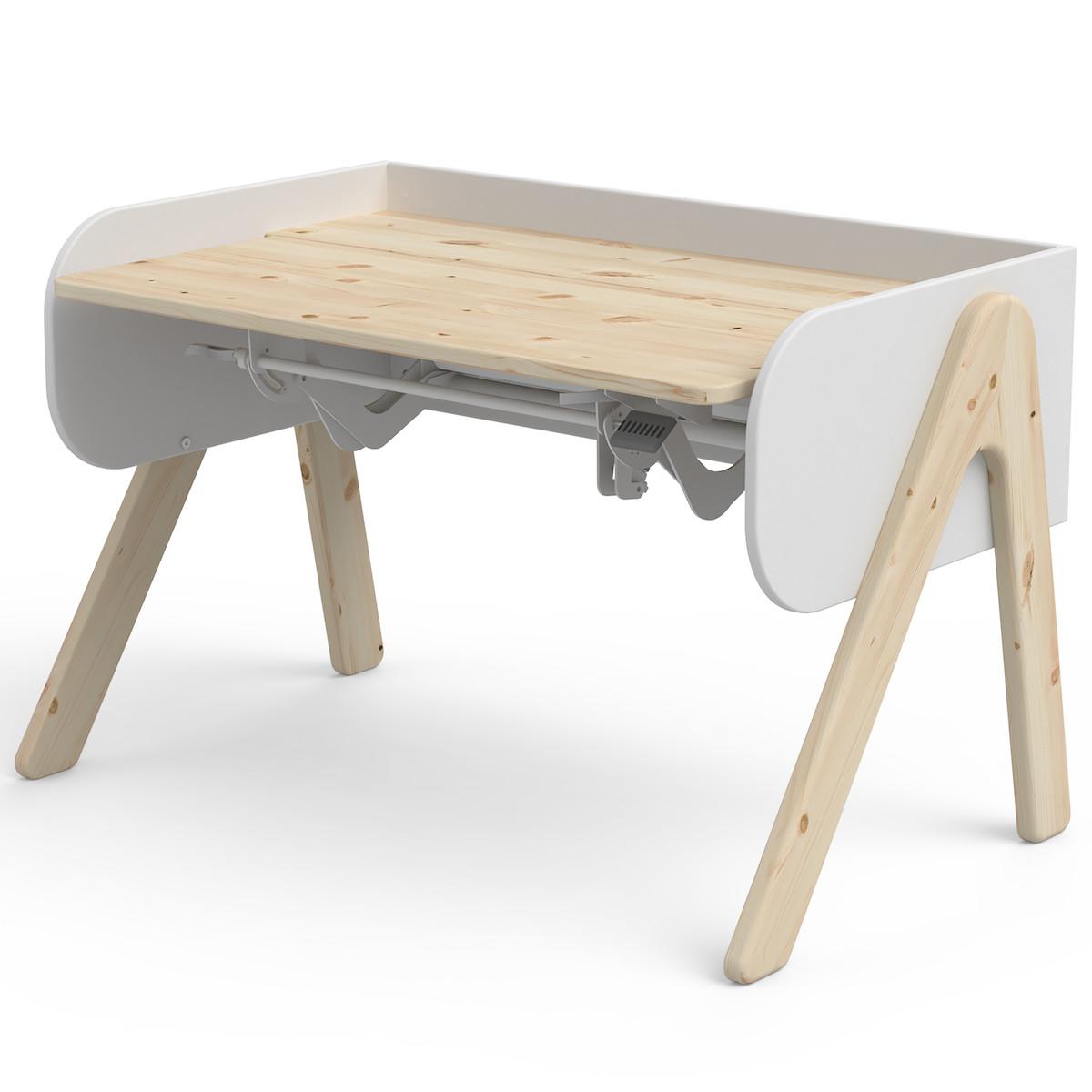 Bureau évolutif enfant WOODY Flexa clear lacquer-blanc