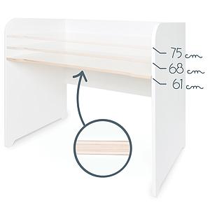 Bureau évolutif-petit meuble 2 tiroirs COLORFLEX Abitare Kids pearl grey 