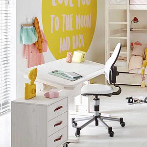 Bureau évolutif réglable 1 tiroir XL Lifetime blanchi