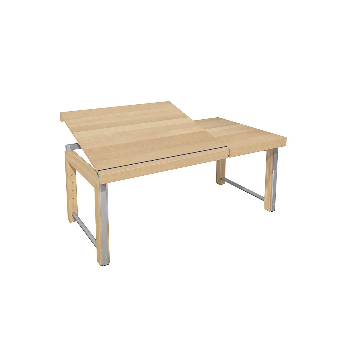 Bureau évolutif ZIGGY de Breuyn bois massif naturel-gris métallique